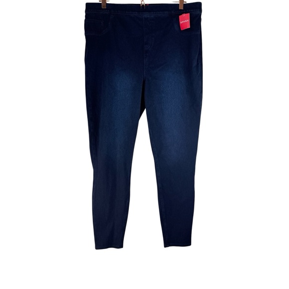 SPANX Pants - New SPANX Jean-ish Ankle Denim Leggings 20018P Dark Blue Twilight Rinse Size 2X